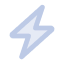 A light blue lightning bolt icon on a transparent background.