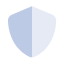 A simple, light blue shield icon with a solid fill and no additional details, set against a transparent background.