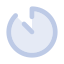 A light blue, incomplete circular shape with a jagged, missing section at the top left, resembling a partially eaten cookie or a broken disc, set against a transparent background.